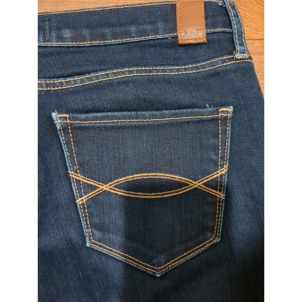 Abercrombie & Fitch Women's Blue Erin Dark Wash Stretch Skinny Jeans Size 28x28 - Picture 8 of 10